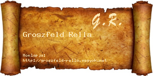 Groszfeld Rella névjegykártya